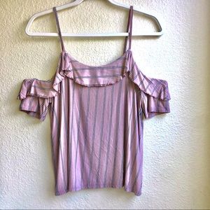 4/$20🛍 AEO Soft & Sexy Ruffle Off Shoulder Pink Top